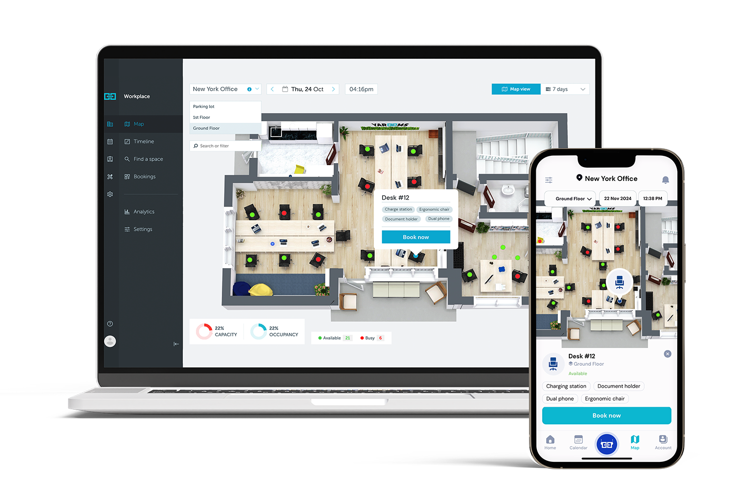 Desk booking Screenshot
